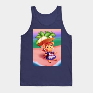 Cute Cartoon Boar Selling Root Vegetables Tank Top